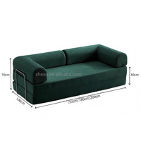 Ensemble de canapés modulaires sectionnels, canapé-lit compact multifonctionnel en tissu compressé, pouf, canapés de salon