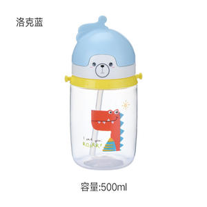 New PP Straw Cup Plastic <strong>Drinking</strong> Cup <strong>Childrens</strong> Water Cup for Students Summer Cartoon Kindergarten Backpack Water <strong>Bottle</strong> - Product Image 4