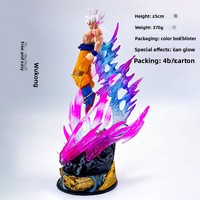 Figura de Anime Dragon Bell Ultra Instinct Goku con Cabello Blanco, Tamaño Pequeño, Modelo Saiyan, Juguete Decorativo, Venta al Por Mayor