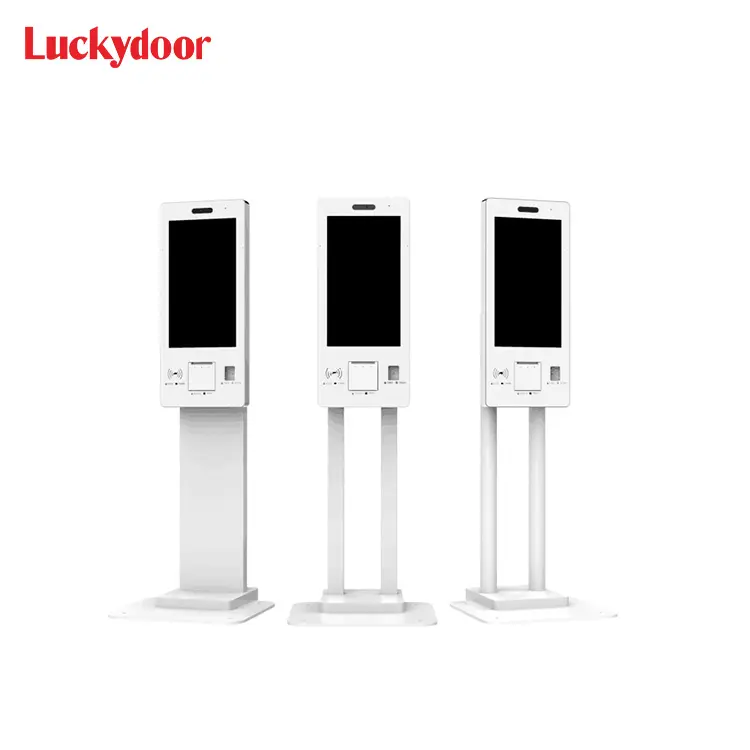 Automatic Touchscreen checkout cashless machine smart ordering self service payment terminal kiosk with Barcode qr scanner