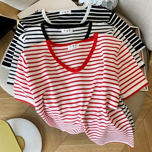 Annshine – T-shirts slim pour femmes, <span class=keywords><strong>manches</strong></span> <span class=keywords><strong>courtes</strong></span>, coupe courte, avec logo décoratif, pour le printemps et l'automne (vente en gros) - Product Image 1