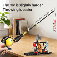 Juego de Bloques de Construcción de Juguete STEM con Diseño Creativo de Caña de Pescar y Tambor, de Plástico ABS, para Ensamblaje DIY, Rompecabezas Personalizable para Todas las Edades