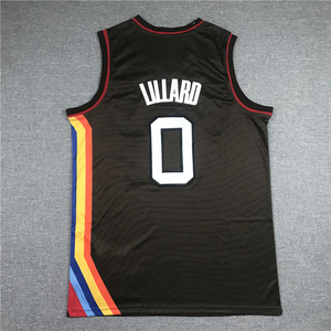 Tenues de basketball américaines brodées les plus populaires # 0 Maillot des Portland Trail Blazers pour hommes de Damian Lillard - Product Image 3