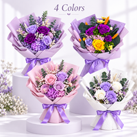 Bouquet de fleurs éternelles faites à la main en gros, directement de l'usine, roses éternelles, Noël, Thanksgiving, fleurs personnalisées OEM ODM