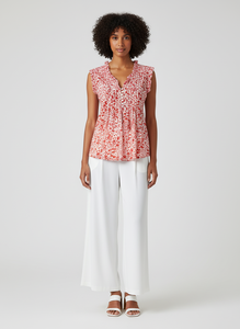 Blusa sin Mangas con Estampado Floral, Ligera y Transpirable, Tela Cambray de los Años 60, Estilo Retro, Informal, para Verano, Corte Holgado, para Uso Diario - Product Image 2