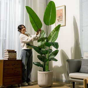 Palmiers de voyage artificiels de haute qualité grandes feuilles verdure <span class=keywords><strong>en</strong></span> <span class=keywords><strong>pot</strong></span> plantes d'intérieur maison jardin plantes décoratives - Product Image 4