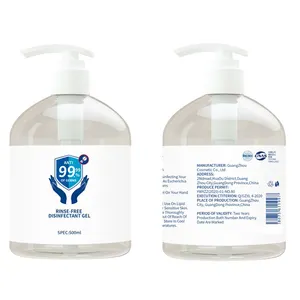 500ml Sanitizer Waterless Da fonte Da Fábrica da Classe do hospital 75% de álcool álcool desinfetante para as mãos gel 75