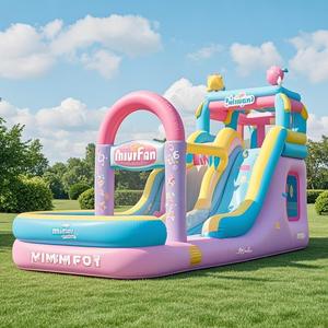 Casa inflable colorida para niños pequeños, castillo hinchable con soplador para niños, producto inflable para patio trasero - Product Image 3