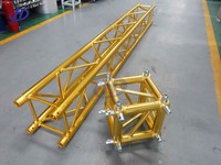 Estructura de iluminación para escenarios en color dorado y negro, estructura de DJ para exposiciones, sistema de techo de estructura para eventos al aire libre