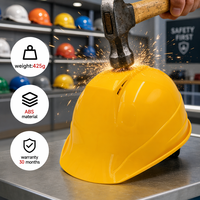 Casque de sécurité de chantier CE EN397 ABS à 8 points de suspension à cliquet pour la protection en travaux routiers