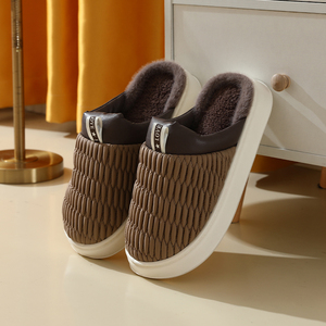 Venta al por mayor talón zapatillas planas Mujer invierno interior zapatillas <span class=keywords><strong>casa</strong></span> suave algodón zapatillas para mujer - Product Image 3