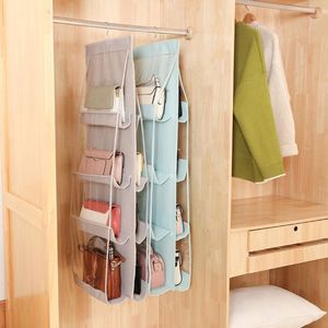 Organisateur de rangement suspendu pliable pour sacs à main et articles divers, 6 à 8 poches, 3 couches, logo personnalisé, organisateur de placard carré - Product Image 5