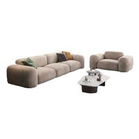 ATUNUS Sofá de Lujo Nórdico en Forma de L para Sala de Estar Muebles de Piso Terciopelo de 3 Plazas Sofá Modular Seccional
