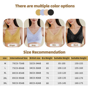 Onefeng 903ผ่าตัดเต้านมสำหรับผู้หญิงสายคล้องไหล่กว้างผ้าคอตตอนปักลายเซ็กซี่สวยงามด้านหลัง V บราไร้รอยต่อถอดเต้านมได้ - Product Image 6