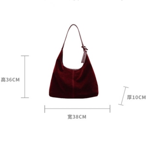 Túi <span class=keywords><strong>tote</strong></span> nhung màu trơn dành cho nữ Thiết kế đơn giản Đa năng Phong cách Sử dụng hàng ngày Túi đeo vai sức chứa lớn - Product Image 2