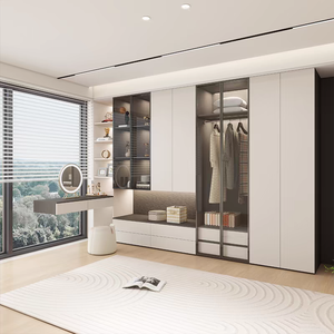 Armario con puerta de cristal, organizador inteligente de ropa para dormitorio, muebles para el hogar, puerta de MDF, el mejor p - Product Image 6