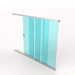 Sliding Door Slim Frame Frameless Glass Indoor for Office Home Decoration Modern Glass Aluminium Frame Glass Doors