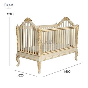 Cama de bebé Honey con barandillas de panal-Cuna convertible de lujo para niños pequeños para hoteles, villas y guarderías - Product Image 4