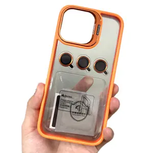 Meilleure vente porte-lentille en métal acrylique arrière antichoc coque de téléphone transparente pour iPhone16 <span class=keywords><strong>Pro</strong></span> Max avec Film de <span class=keywords><strong>protection</strong></span> pour objectif - Product Image 1