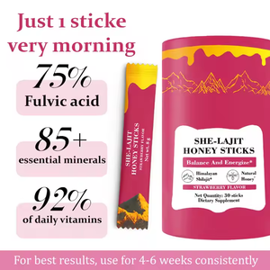 OEM Shilajit HONEY STICKS Miel <span class=keywords><strong>de</strong></span> Shilajit <span class=keywords><strong>de</strong></span> l'Himalaya Biologique Équilibre Hormonal et Énergie Saveur Fraise pour Femmes - Product Image 4