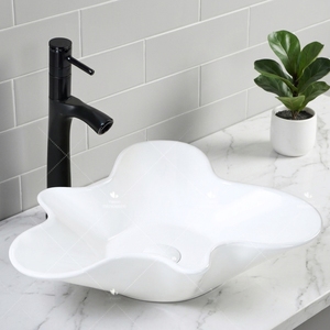 Forme spéciale de bonne qualité couleur blanche prix bon marché comptoir lavabo fait main salle de bain <span class=keywords><strong>céramique</strong></span> Art évier bol - Product Image 1