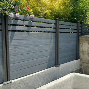<span class=keywords><strong>Panneau</strong></span> de clôture en <span class=keywords><strong>bois</strong></span> composite WPC populaire pour <span class=keywords><strong>jardin</strong></span> domestique avec cadre métallique pour mur extérieur, mur à lattes d'intimité et clôture agricole - Product Image 2