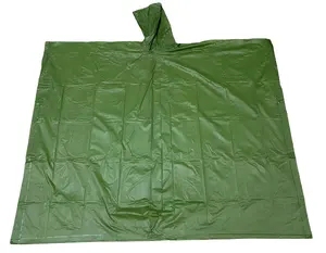 PVC poncho with Custom Logo Printing for Camping unisex Waterproof Rain Coat