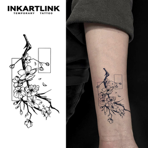 INKARTLINK <span class=keywords><strong>Tatouage</strong></span> semi-permanent personnalisé à l'encre Jagua, motif fleur de <span class=keywords><strong>cerisier</strong></span>, imperméable, longue durée (1-2 semaines) - Product Image 1
