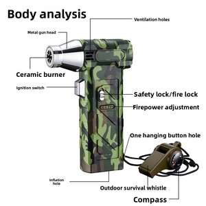 Briquet à flamme directe transfrontalier, pistolet de soudage haute température, pistolet pulvérisateur coupe-vent à gaz butane pour extérieur - Product Image 2