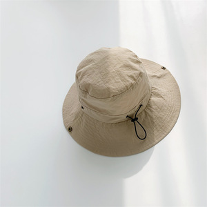 2025 enfants casquettes de <span class=keywords><strong>soleil</strong></span> 52-54 écoliers voyage <span class=keywords><strong>Camping</strong></span> randonnée activités de plein air solide cordon seau casquette chapeau pour garçons filles - Product Image 6