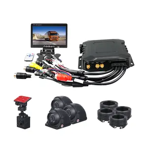 Kit dvr de véhicule, full hd 1080p, étanche, à 4 canaux, h.265, 3g, 4g, gps, wifi, mobile