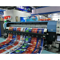Impresora eco solvente de gran formato de 3,2 M adecuada para pancartas de etileno, pegatinas, lienzo de película de PVC con dos cabezales de impresión DX5 DX7