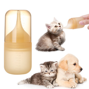 Bouteille d'alimentation pour animaux de compagnie, 40 ml, réutilisable, pour chatons et chiots, avec marquages de mesure - Product Image 1