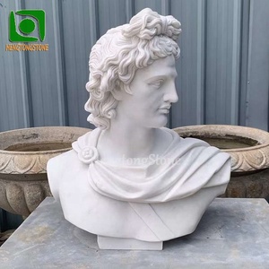 Busto de David, escultura de cabeza humana romana, tallada a mano en mármol, de personas famosas. - Product Image 3