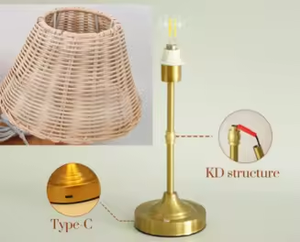 2700K Kreative Tischlampe Kabellose Schreibtischleuchte Wiederaufladbar Tragbar Restaurant Luxus mit Rahmen Romantisches Abendessen Licht Schreibtischlampe - Product Image 5