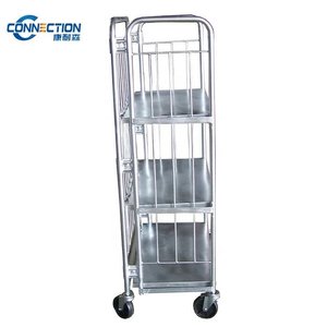 Warehouse Steel <strong>Trolley</strong> Cart Nest <strong>Away</strong> <strong>Folding</strong> Shelf Truck Mesh Storage Logistics Vehicles - Product Image 3