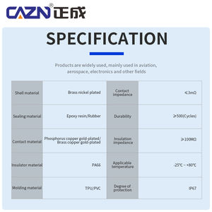 Cazn עמיד למים IP67 הרכב m5 זכר פליז פליז הקדמי בחזרה הר 3pin 4pin מחבר שקע מחבר צבעים שונים - Product Image 6
