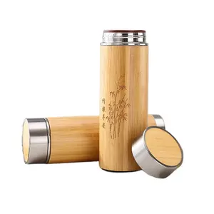 Tasse de voyage en bois de bambou, contenant isolé en acier inoxydable, écologique, bois, pour thé et café, gobelet de thé, ml