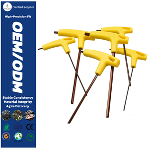 Yellow T-handle Hex Key Set Allen Wrench S2 Steel High Torque Extra Long Reach Professional Industrial <b>Tool</b> Kit - Product Image 1