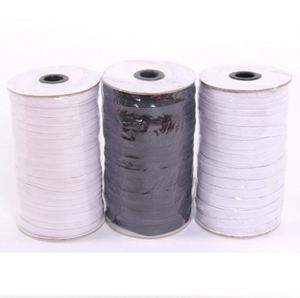 Factory Stock Multi-Size Black White Narrow Flat Stretch Elastic Webbing <b>Strap</b> Woven Braided 100% Polyester Sewing Use Shengwei - Product Image 1