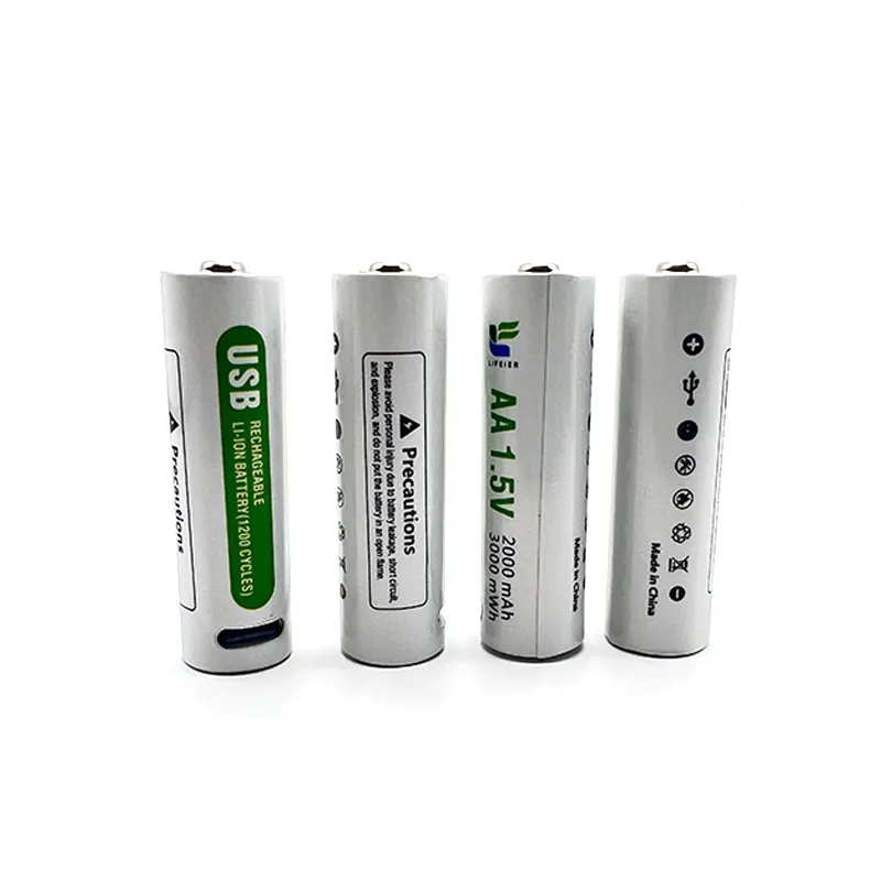 1,5 V tipo C batería recargable AA batería de litio 2000MWH USB AA batería de iones de litio 1,5 V cargador con cable