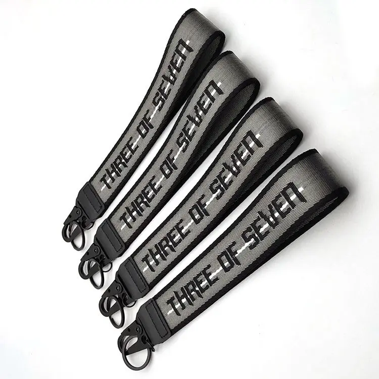 الشركة المصنعة النايلون حلقة تسلق سلسلة المفاتيح حزام المعصم شخصية مع شعار مخصص