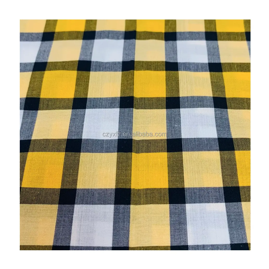 100% cotton plaid fabric yarn dyed color shirt fabric for mens shirt cloth