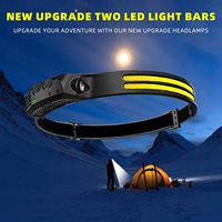 Lampada Frontale BETTEROWN COB LED con Sensore, Ricaricabile, per Elmetto, Impermeabile IP54, Luce Diurna 6000K, 4 Ore di Autonomia, per Escursionismo