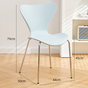 Nordic <b>Plastic</b> <b>Dining</b> <b>Chairs</b> Modern Minimalist Durable Cushioned Restaurant Furniture Commercial Use - Product Image 6