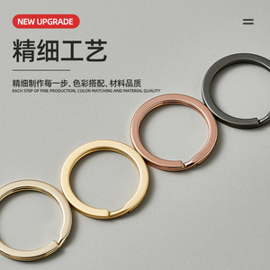 <b>Key</b> <b>Ring</b> 33mm Flat Zinc Alloy <b>Car</b> Keychain Modern Simple Style Matte Gunmetal Color - Product Image 3