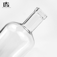 750ml Verre Gin Noir Bouteille En Verre Vide Argent Bouteille De Whisky Bocaux En Verre Pas Cher Verrerie En Gros