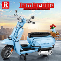 Reobrix 11037 2025 Nuevo Moc City Creative Roman Holiday, Modelo de Motocicleta, Bloques de Construcción, Juguetes de Ensamblaje DIY, Regalos para Niños, Sets de Bloques de Construcción