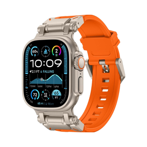 สายนาฬิกายางซิลิโคนสำหรับ <span class=keywords><strong>Apple</strong></span> <span class=keywords><strong>Watch</strong></span> ultra 2/49มม. สำหรับผู้ชาย10/46มม. 9/8/7 45มม. <span class=keywords><strong>SE2</strong></span>/SE 6/5/4 44มม. ดีไซน์ใหม่ - Product Image 1