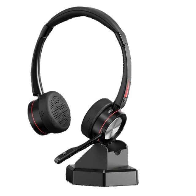 Bluetooth V5.2 professional Wireless headset with AI noise cancelling microphone for remote Work/Call Center/Zoom/Online Class